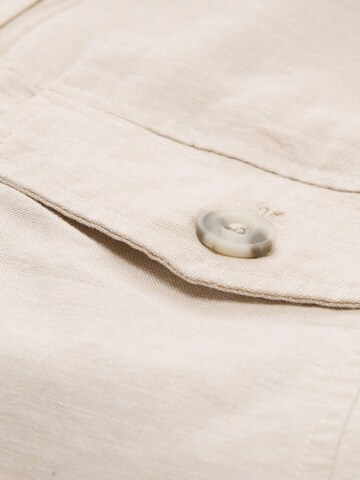 TOM TAILOR Comfort fit Button Up Shirt in Beige: front
