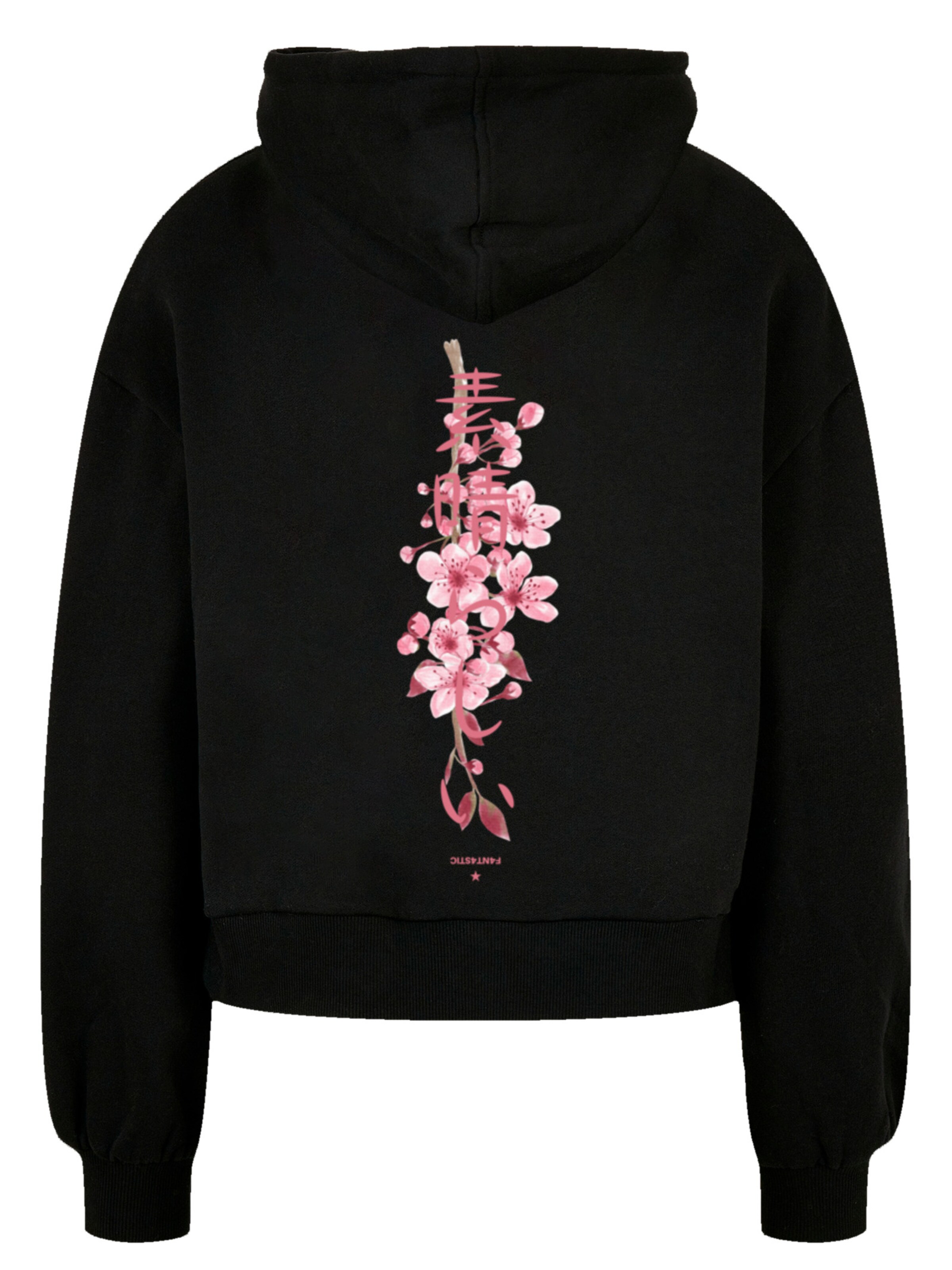 F4NT4STIC Sweatshirt 'Cherry Blossom' in Zwart: voorkant