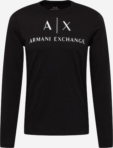 melns ARMANI EXCHANGE T-Krekls: no priekšpuses