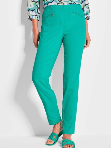 Goldner Slim fit Trousers 'Louisa' in Green: front