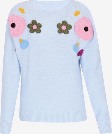 mėlyna swirly Megztinis: priekis