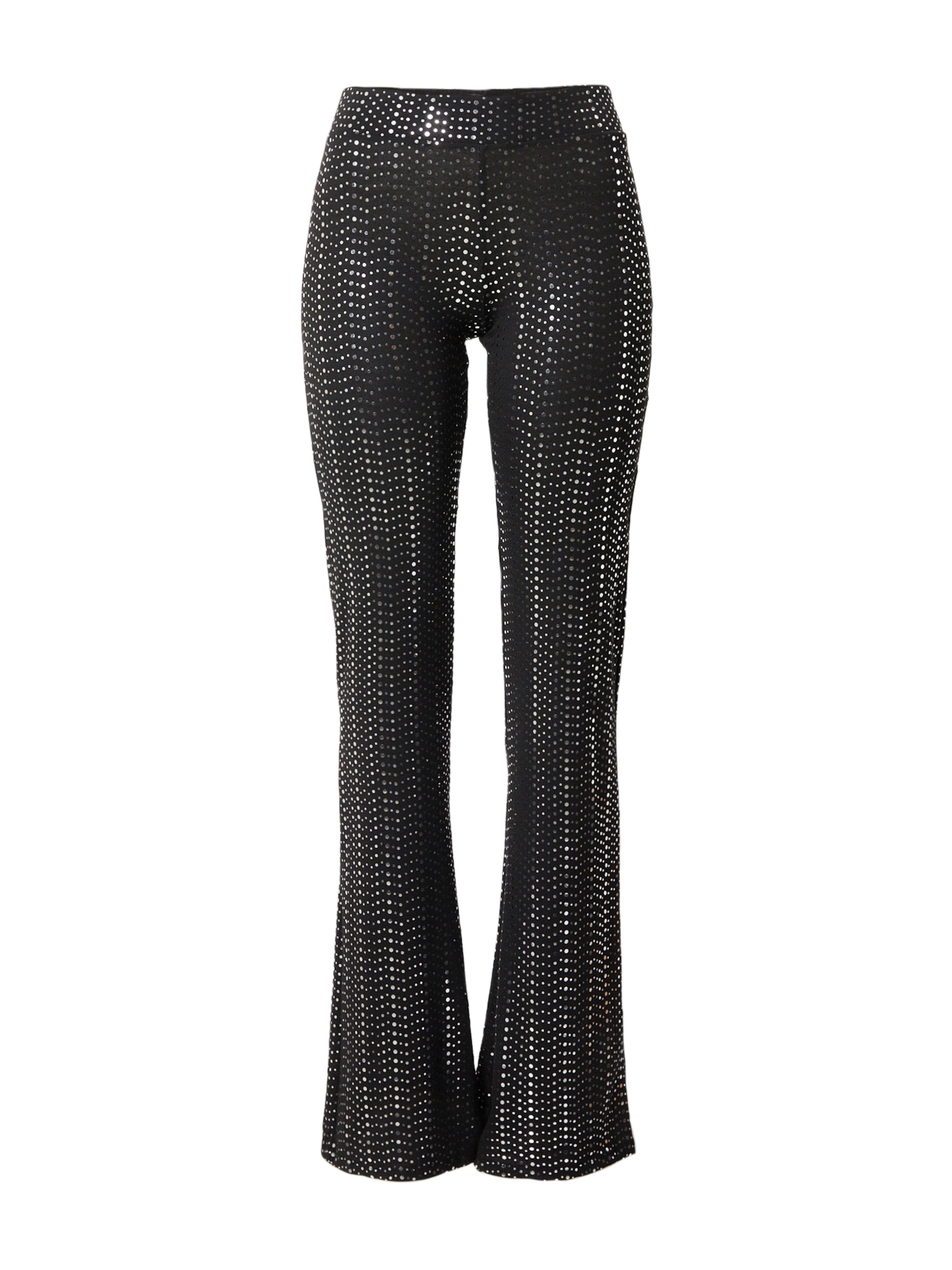 NEON & NYLON Flared Trousers 'RICCA' in Black: front