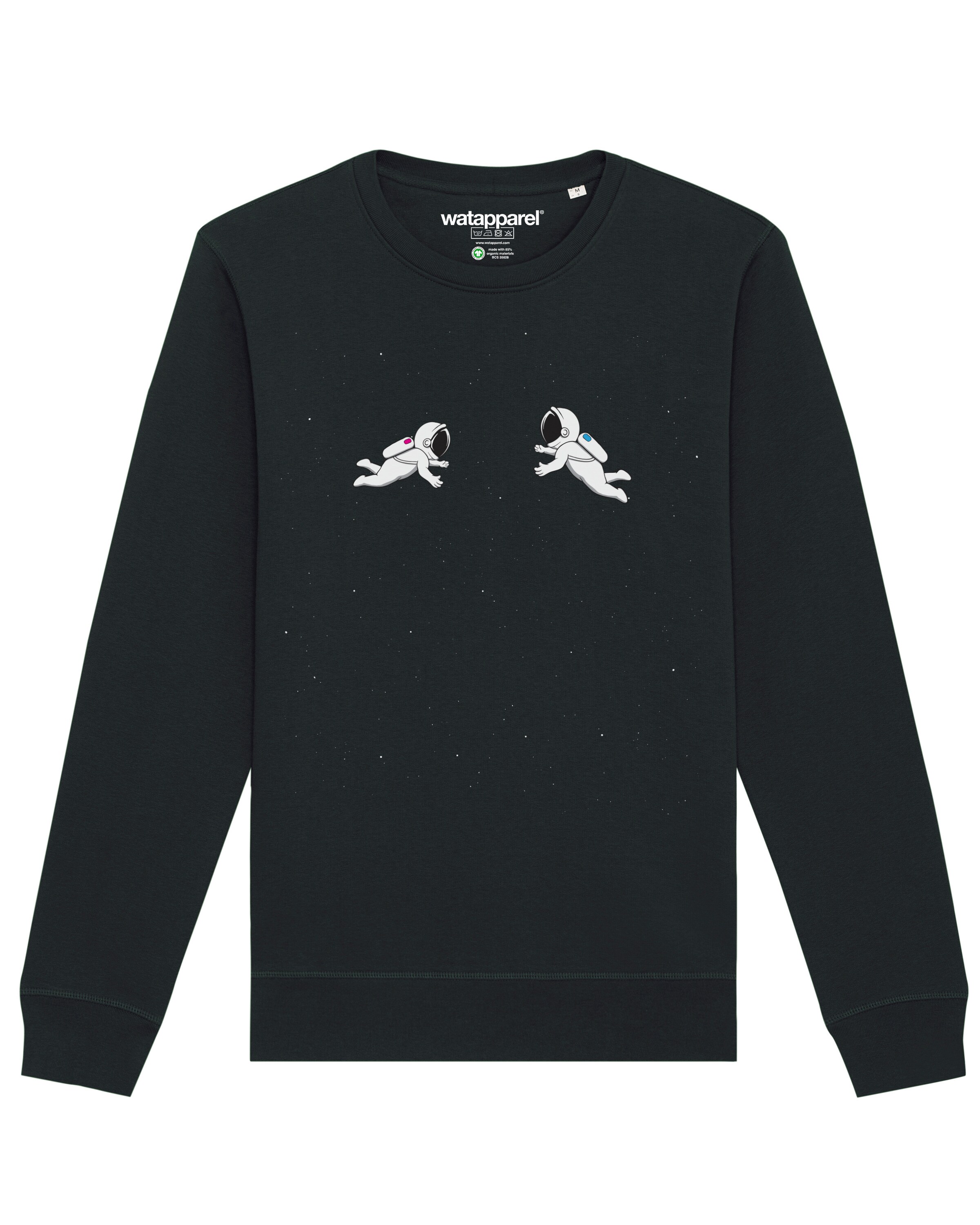Sweat-shirt 'Space love' Watapparel en noir : devant
