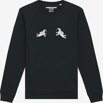 Felpa 'Space love' di Watapparel in nero: frontale