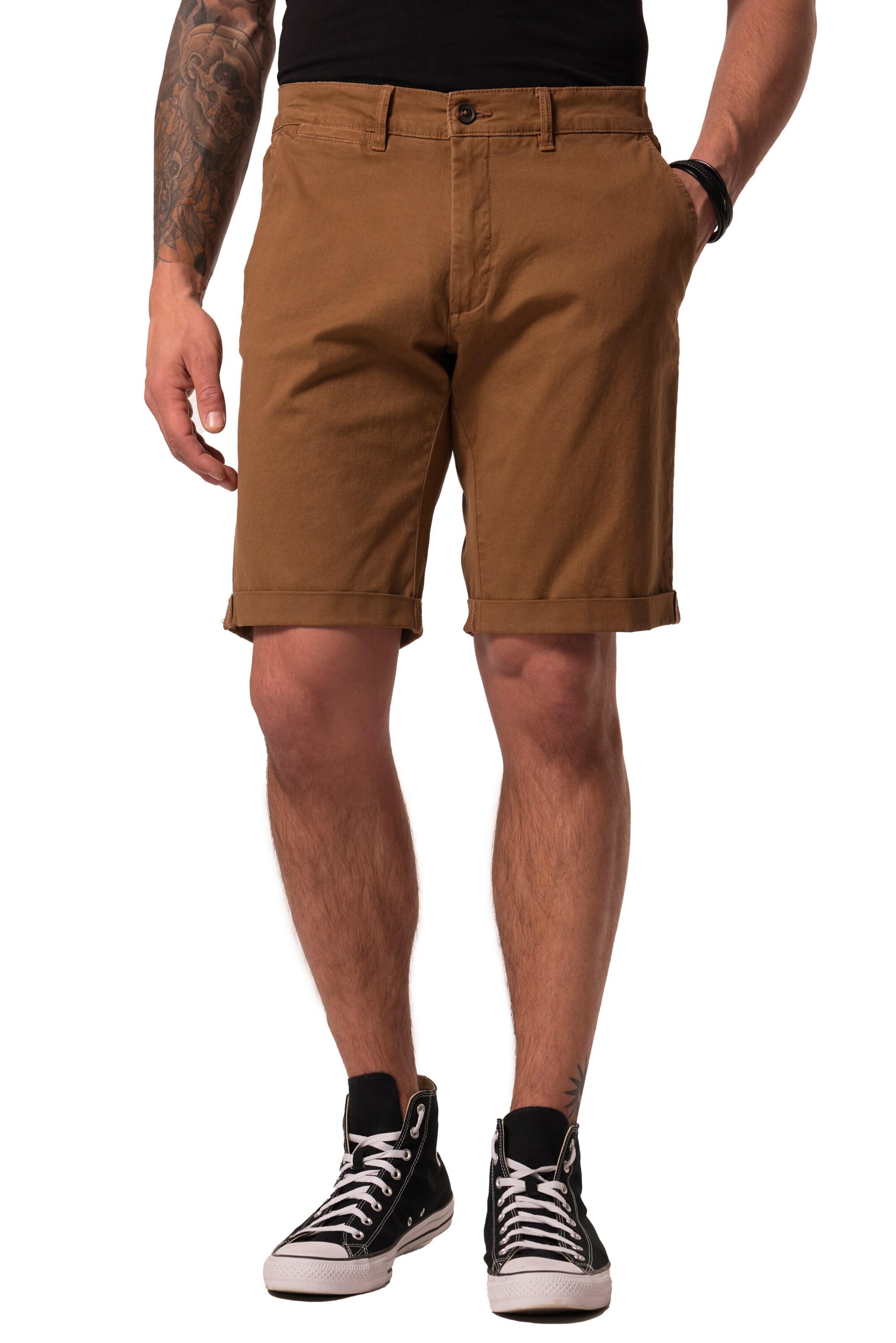 JP1880 Regular Broek 'Bermuda' in Bruin: voorkant