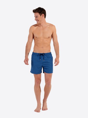 HOM Swimming shorts ' Beach Boxer Hendaye ' in Blue: front