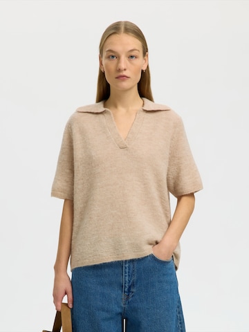 SELECTED - Jersey 'SLFLulu' en beige: frente