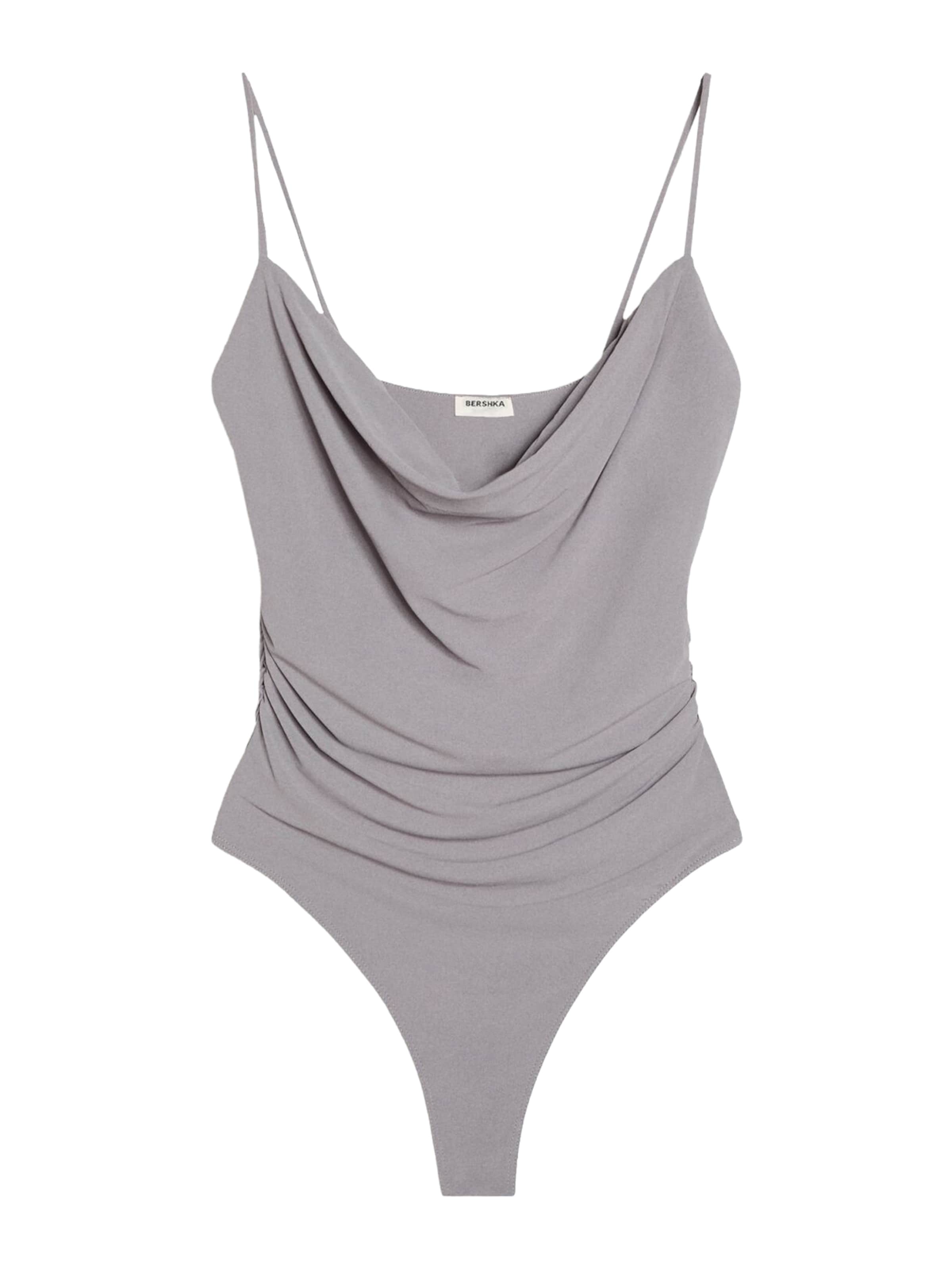 Bershka Shirt bodysuit in Grey: front