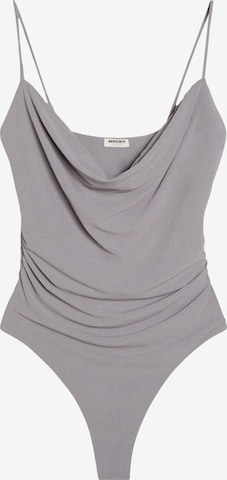 Bershka Shirt bodysuit in Grey: front