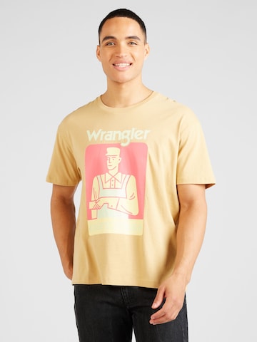 WRANGLER T-shirt 'CASEY JONES' i brun: framsida