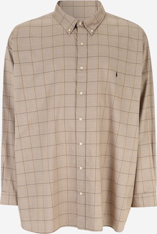 Polo Ralph Lauren Big & Tall Button Up Shirt in Brown: front