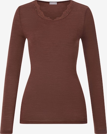 T-shirt ' Woolen Lace ' Hanro en marron : devant