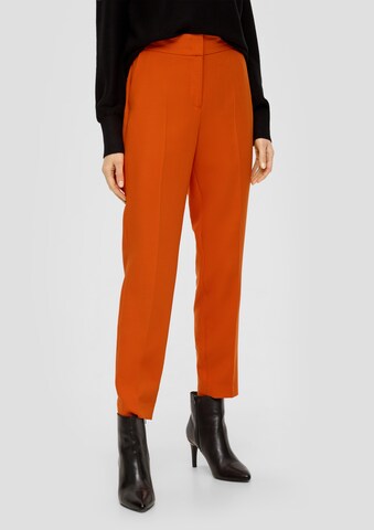 s.Oliver BLACK LABEL Tapered Pleated Pants in Orange