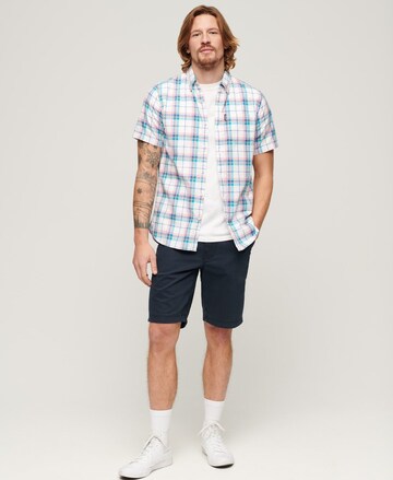 Superdry Regular Chino Pants in Blue: front