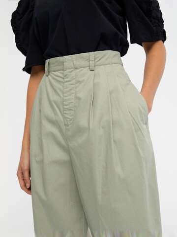 OBJECT Loose fit Pleat-Front Pants 'Nancy' in Green