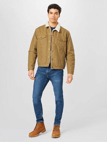 LEVI'S ® Jacke 'Type 3 Sherpa Trucker Jacket' in Grün