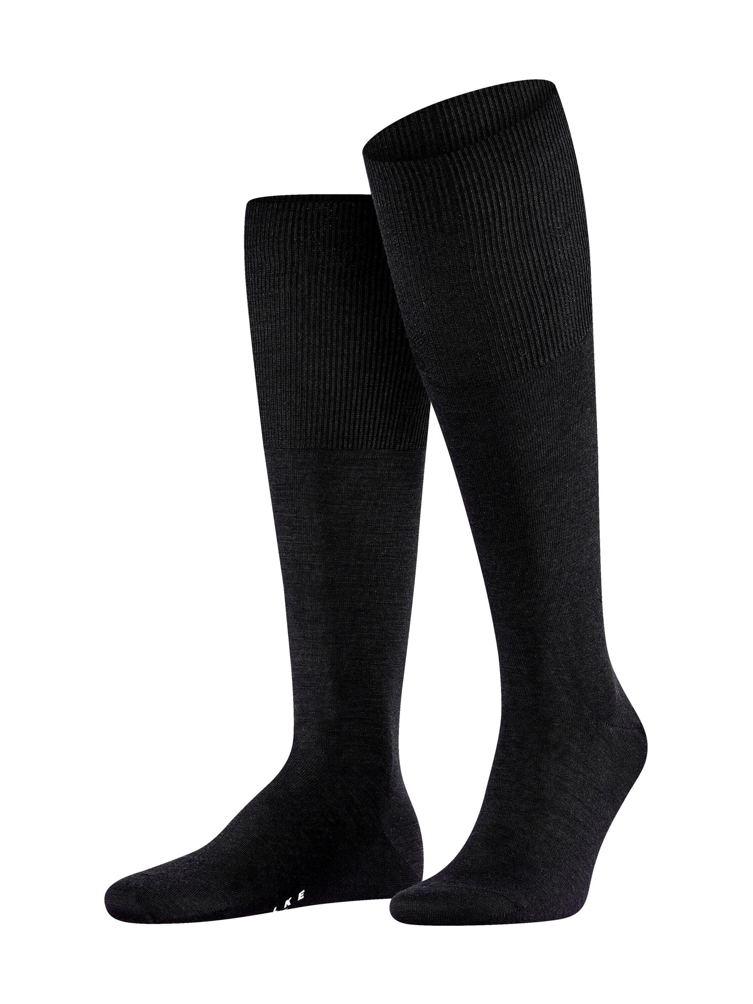 FALKE Knee High Socks 'Airport' in Black: front