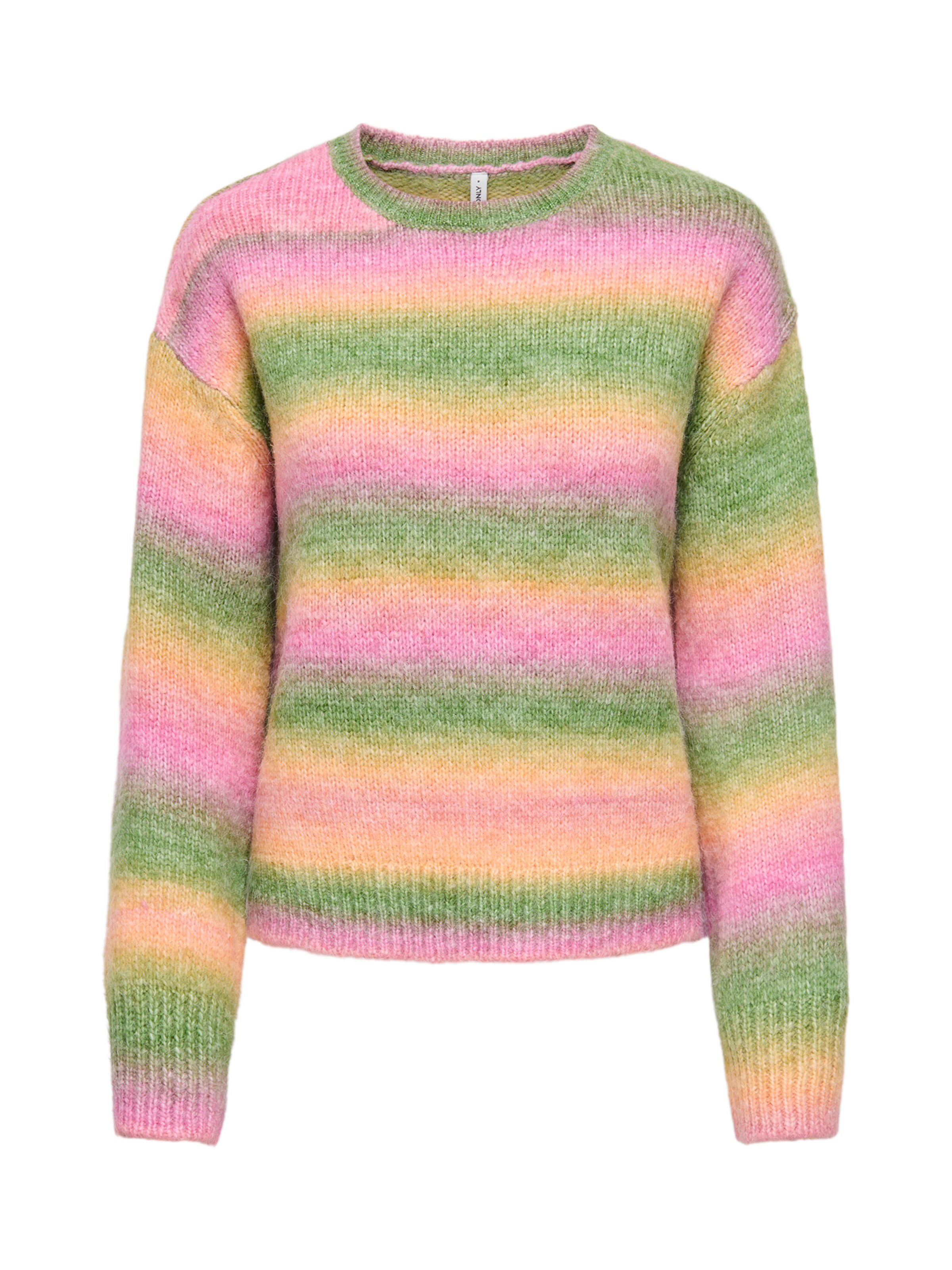 ONLY Trui 'ONLDUBLIN' in XS in de kleur Groen / Oranje / Pink, Productweergave