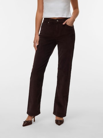 VERO MODA Wide Leg Hose in Braun