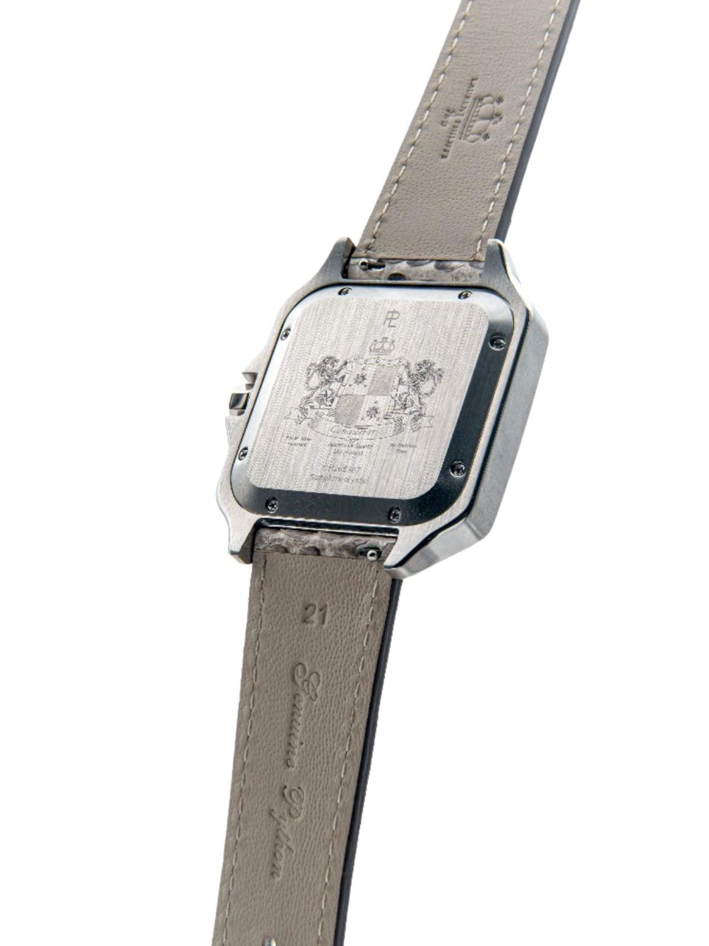 Laurent Philippe - Reloj analógico 'Conqueror Black Orlov – Serpent Ivory' en plata
