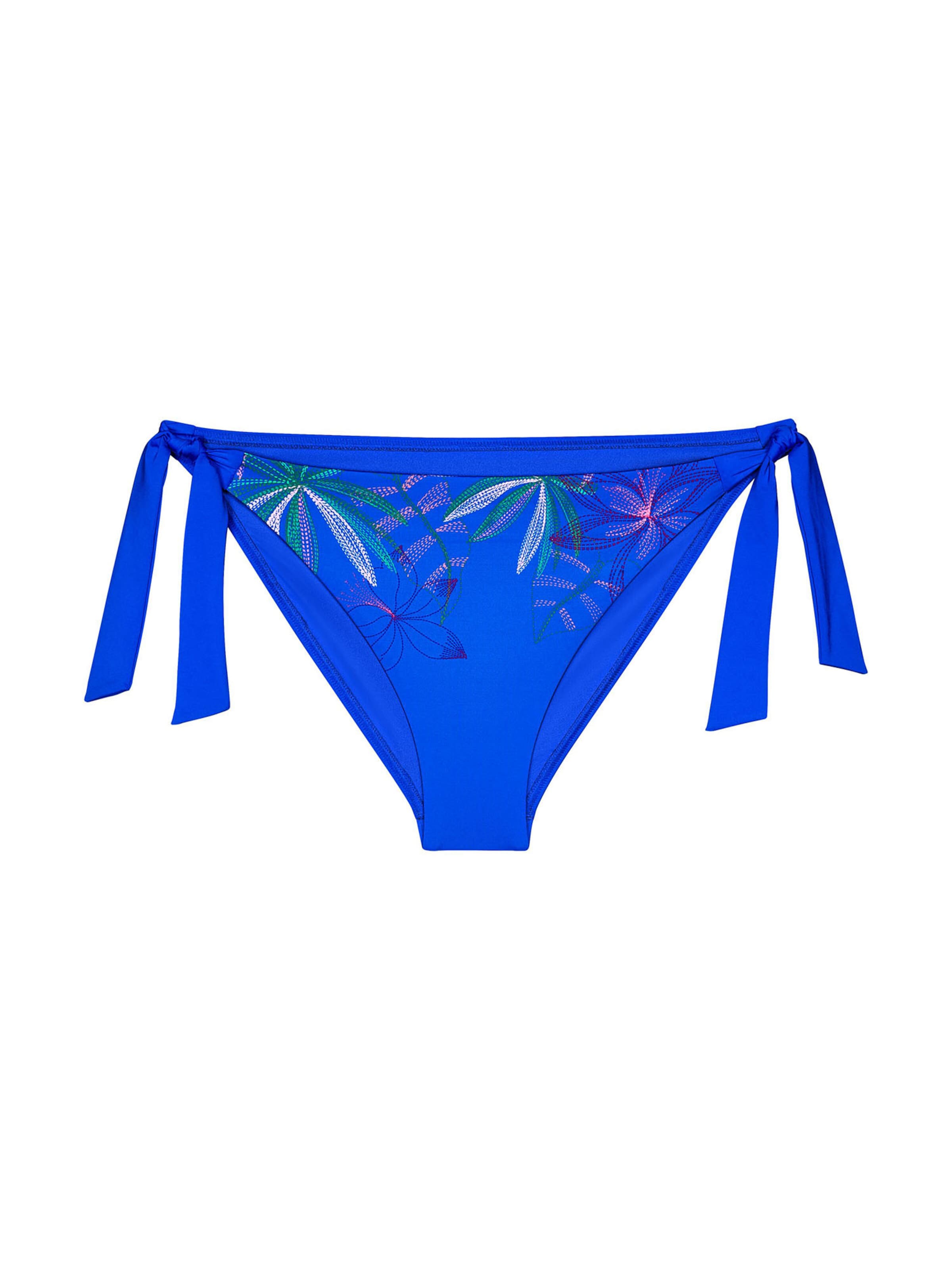 TRIUMPH Tai-Bikinislip ' Red Label Summer Tropics ' in Blau: Vorderseite