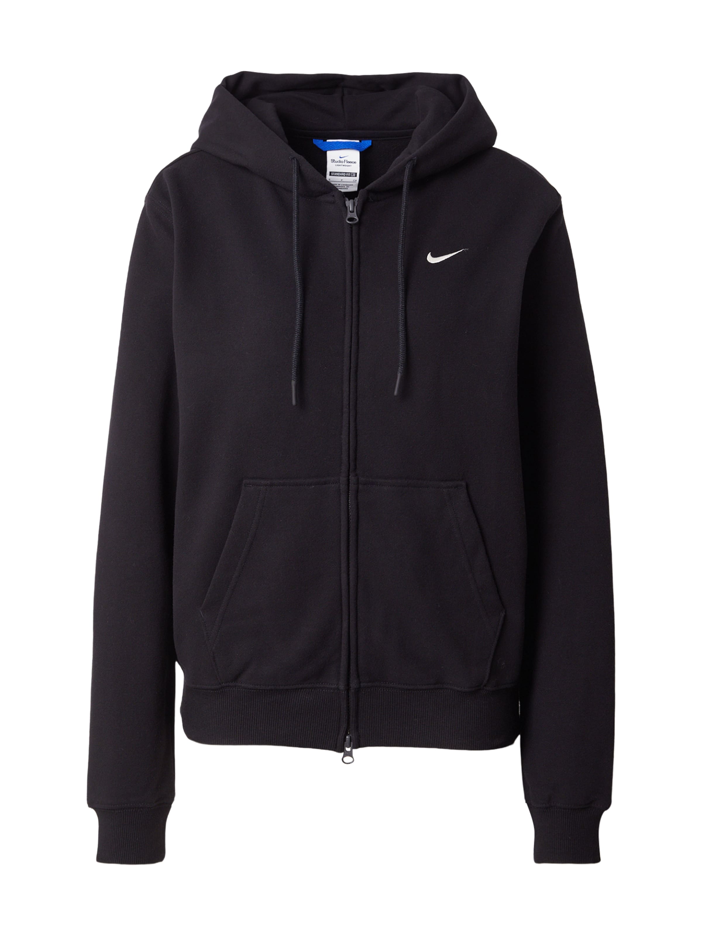 Nike Sportswear Sweat jacket 'Studio' in Black: front