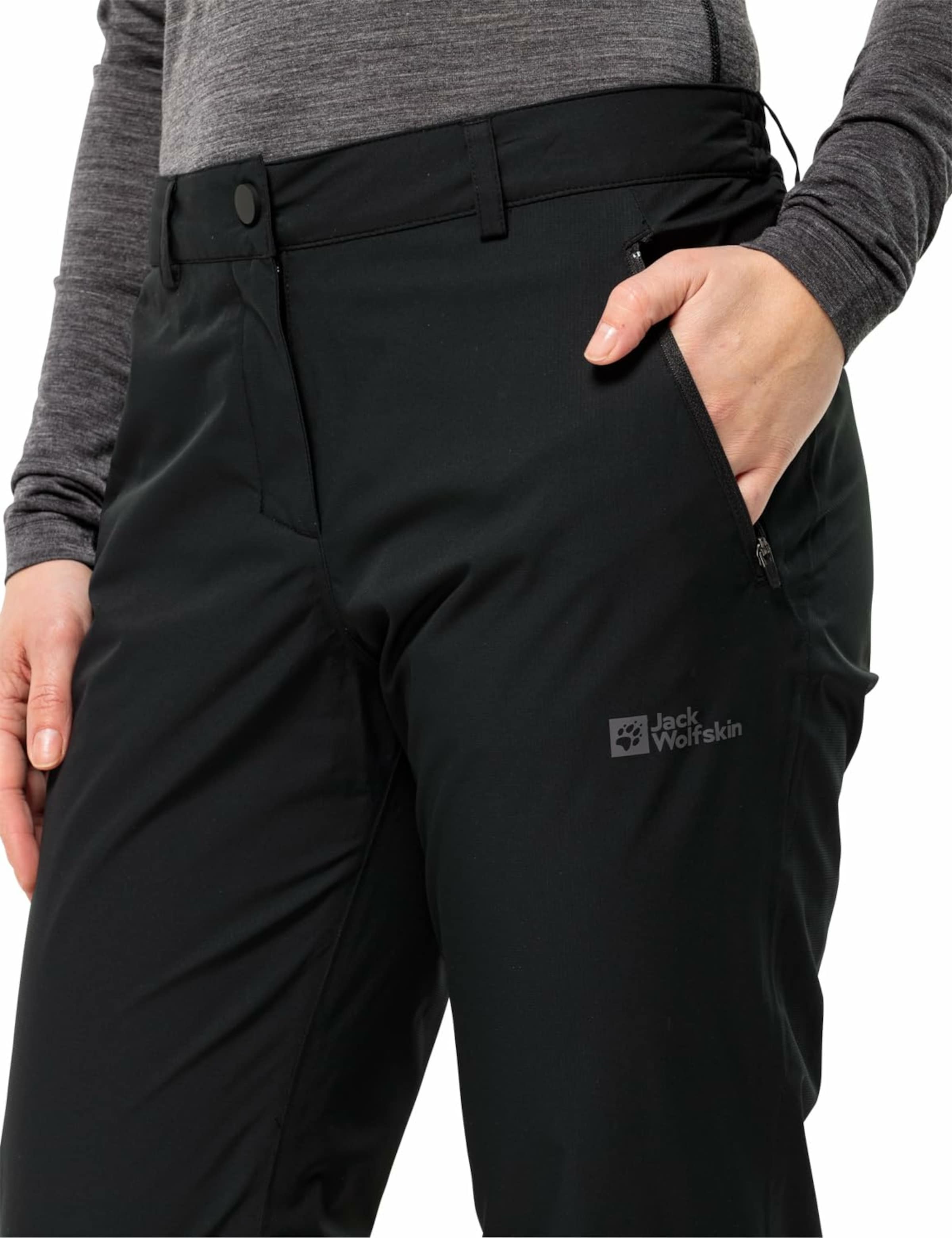 JACK WOLFSKIN Regular Outdoor trousers in Black