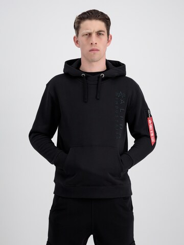 ALPHA INDUSTRIES Sweatshirt in Zwart: voorkant