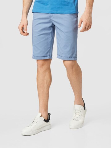 Lindbergh Regular Chino 'Superflex' in Blauw: voorkant