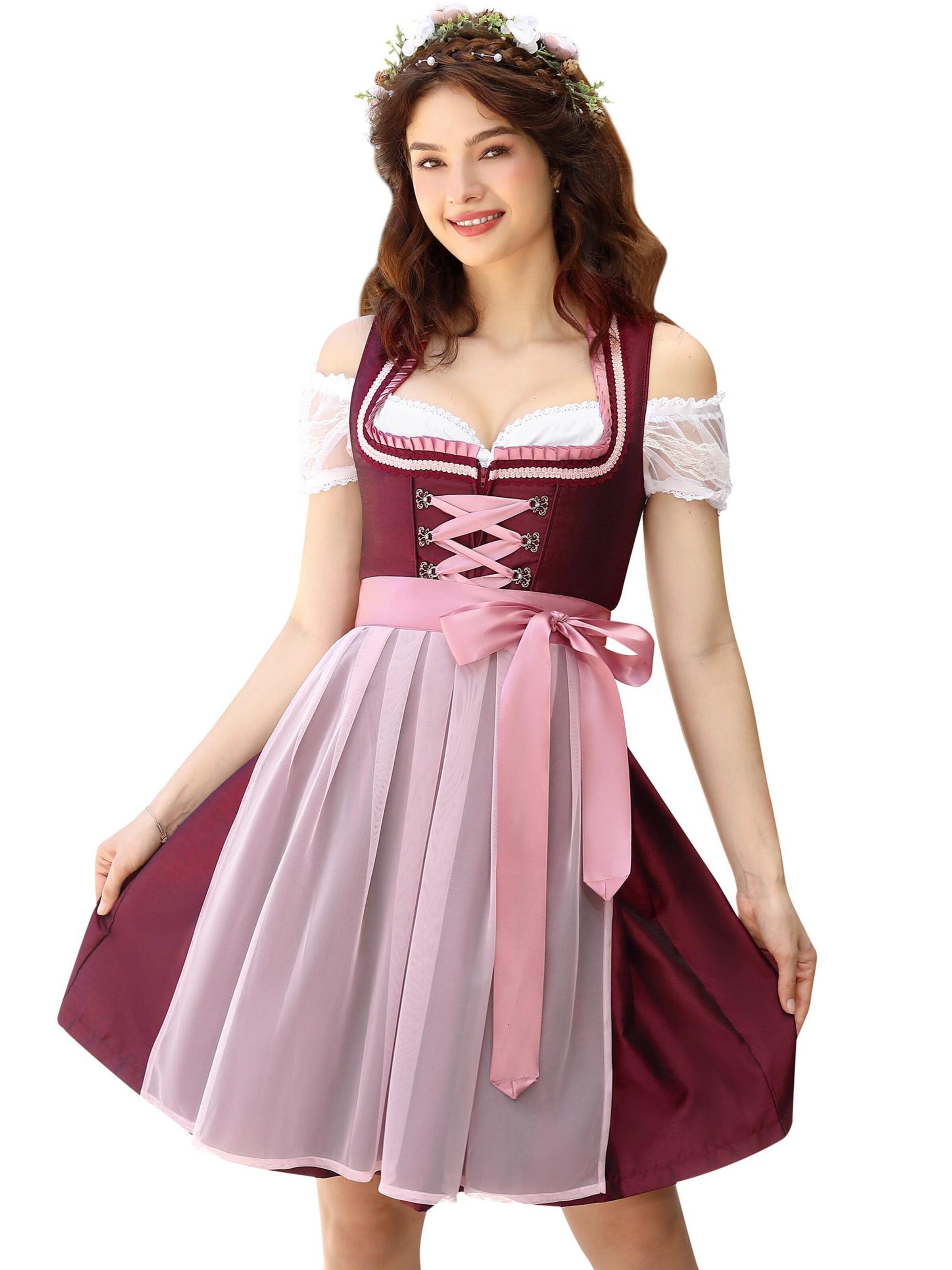 Yesfashion Dirndl‌‌‌‌‌ in Rot: Vorderseite