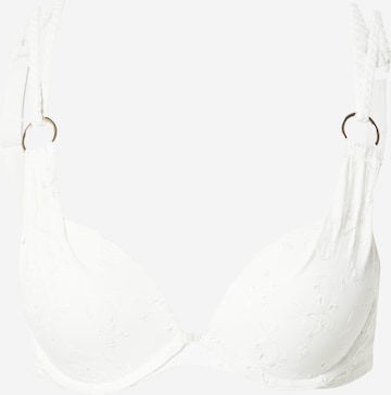 Hunkemöller Push-up Bikini Top 'Broderie' in White: front