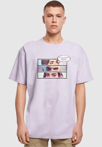 Merchcode Shirt 'Thinking Comic' in Purple: front