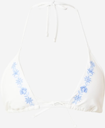 HOLLISTER Triangle Bikini top in White: front