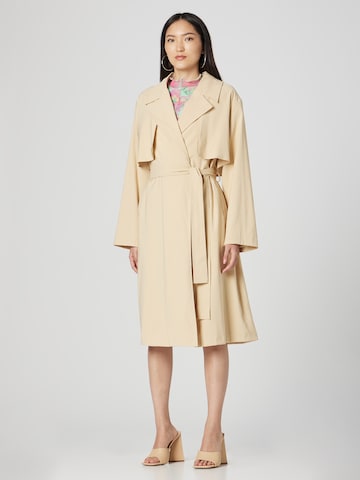 Katy Perry exclusive for ABOUT YOU Between-Seasons Coat 'Selina' in Beige: front