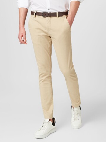 Slimfit Pantaloni chino 'Superflex' di Lindbergh in beige: frontale