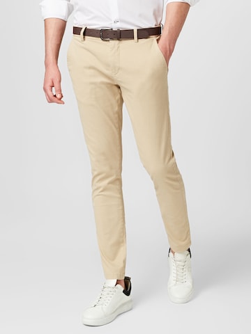 Lindbergh Slimfit Hose 'Superflex' in Beige: predná strana