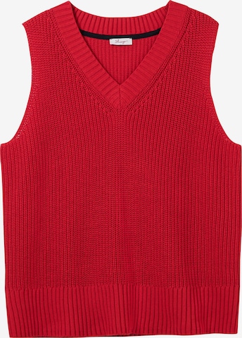 SHEEGO Knitted Vest in Red: front