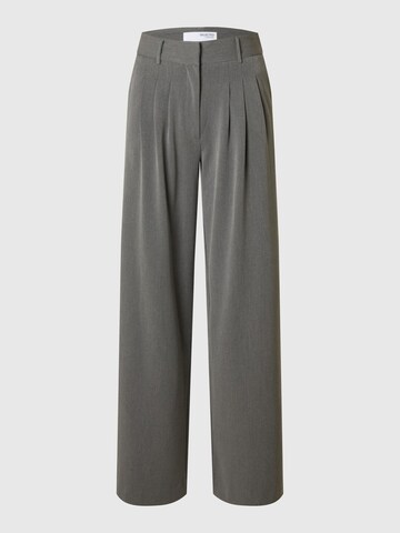 SELECTED FEMME Wide leg Pleat-Front Pants in Grey