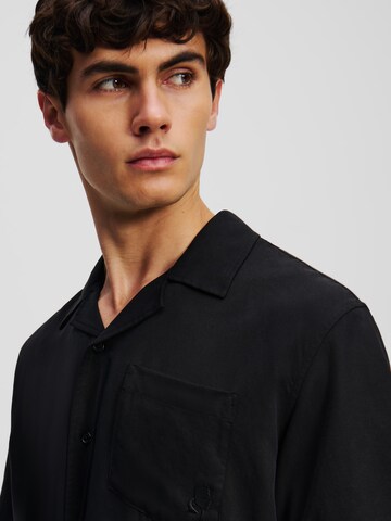 Karl Lagerfeld Comfort fit Button Up Shirt 'Kameo' in Black