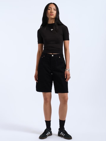 Dr. Denim Loosefit Jeans 'Lea Shorts'‌‌‌‌‌‌‌‌‌‌ in Schwarz