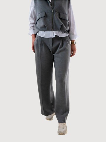 WEARABLE STORIES Wide Leg Bundfaltenhose 'Daria' in Grau