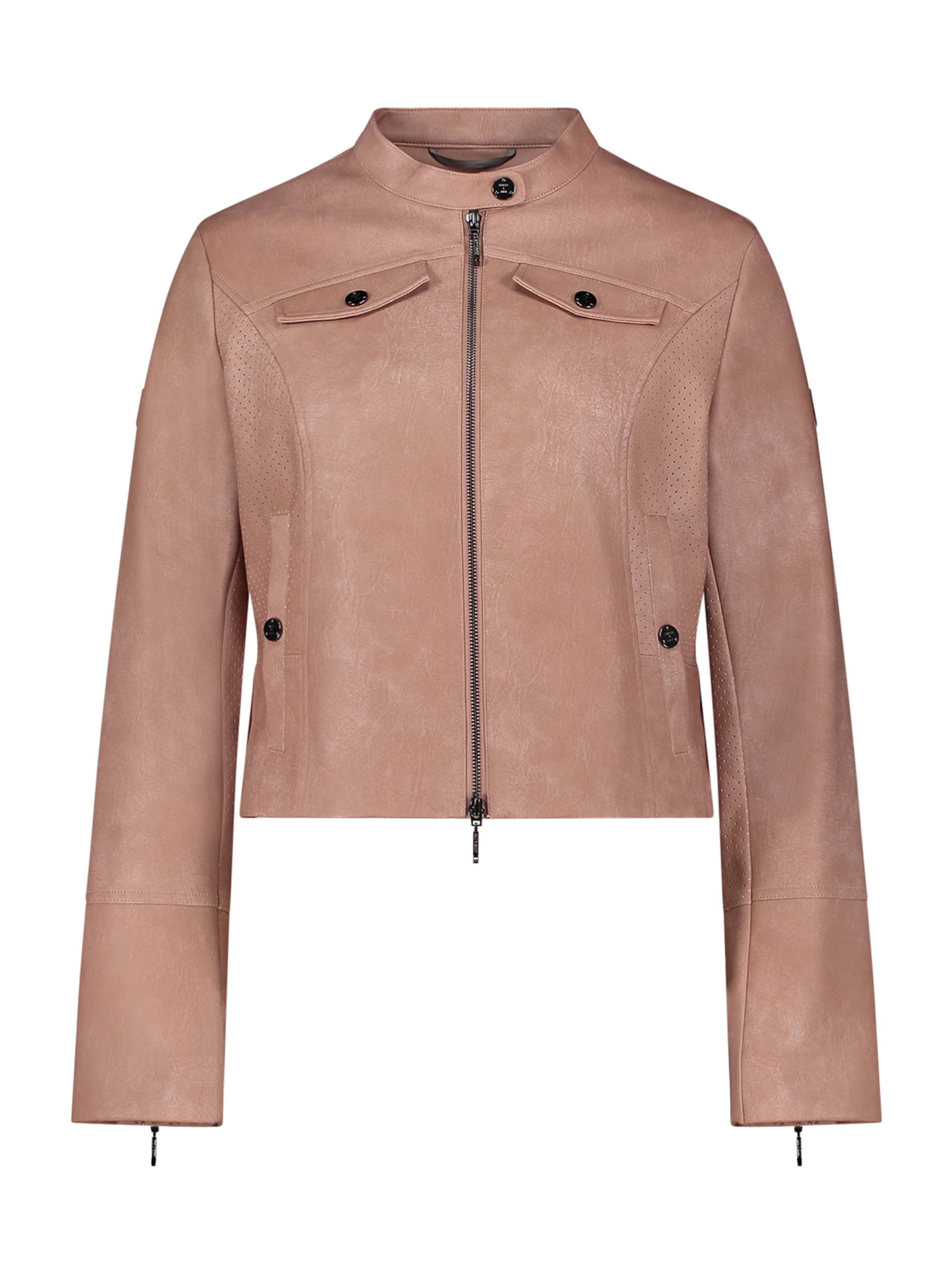 Amber & June Φθινοπωρινό και ανοιξιάτικο μπουφάν σε ροζ: μπροστά