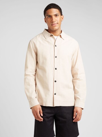 Comfort fit Camicia 'DAN' di SELECTED HOMME in beige: frontale