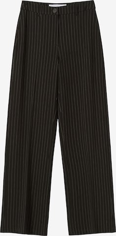 Bershka Wide leg Pleated Pants in Black: front