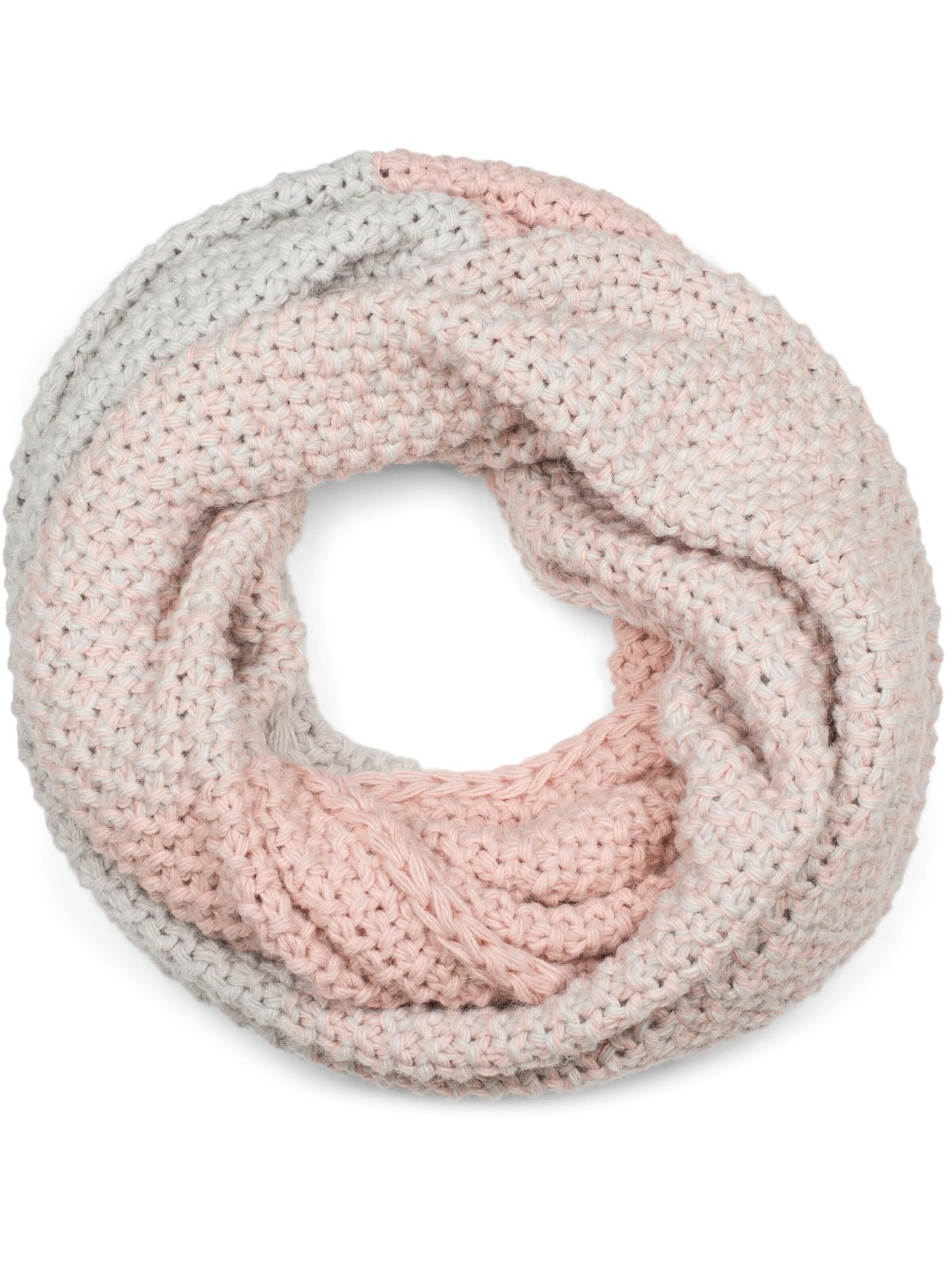styleBREAKER Schlauchschal '2-Farbiges Ombré Strick Loop'‌‌‌‌‌‌‌‌‌ in Pink: Vorderseite
