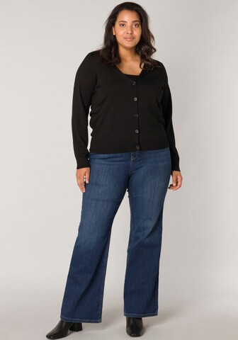 BASE LEVEL CURVY Knit Cardigan in Black