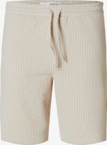 Regular Pantalon 'Ben Seersucker' SELECTED HOMME en beige : devant