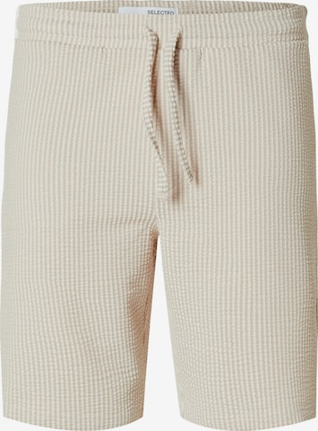 SELECTED HOMME - regular Pantalón 'Ben Seersucker' en beige: frente