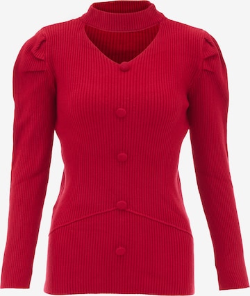 Pull-over caneva en rouge : devant