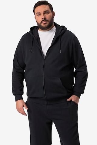 Men Plus Zip-Up Hoodie in Blue: front